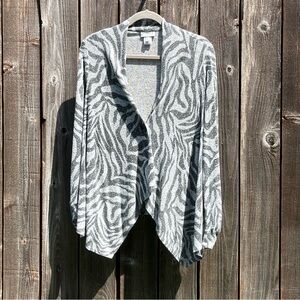 Studio B by Bobeau gray top cardigan sweater size small